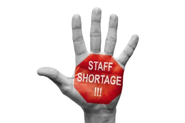A image illustration with staff shortage written on it