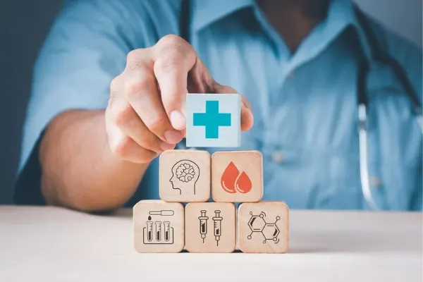 Building blocks of skills with symbols making essential skills for health care professionals