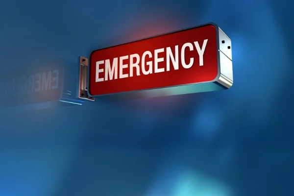 Emergency sign representing emergency situation