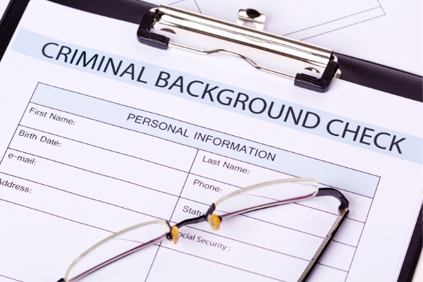 A form for criminal background check of prison nurse
